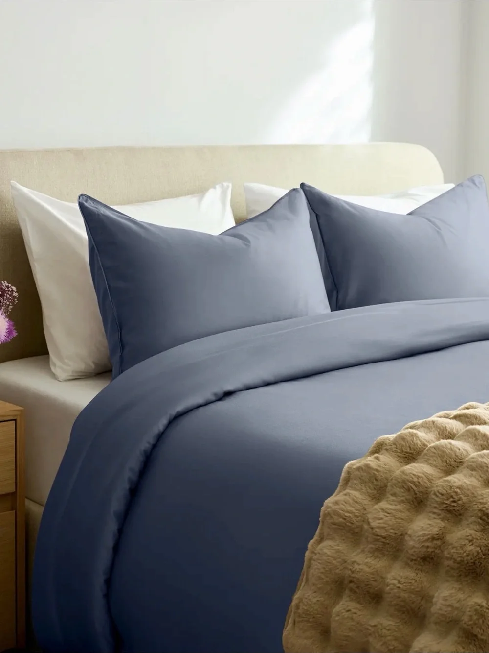 Quince NWOT Cotton Sateen Comforter in Mineral QUEEN